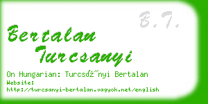 bertalan turcsanyi business card